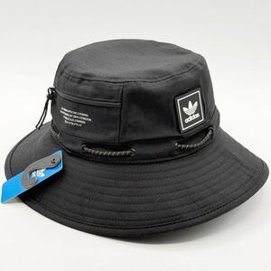 Adidas Originals Utility 2.0 Boonie Bucket Hat Stash Pocket Black Unisex, NEW